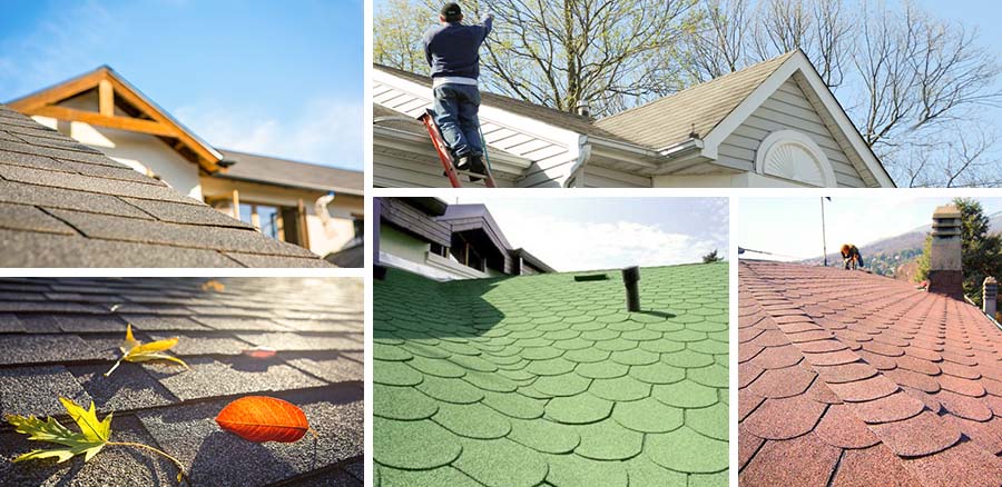 Roof construction with bitumen shingles